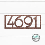Mid Century Modern Framed Metal House Number Sign