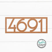 Mid Century Modern Framed Metal House Number Sign