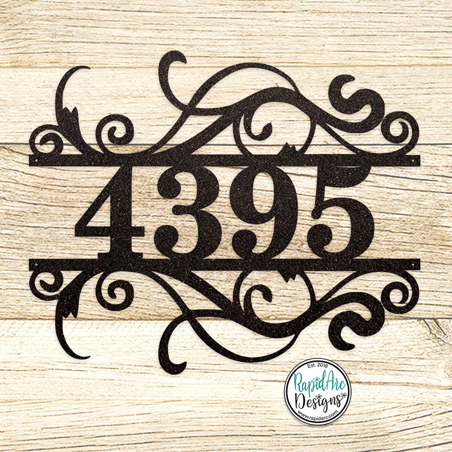 Flourished Metal Address Sign