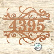 Flourished Metal Address Sign