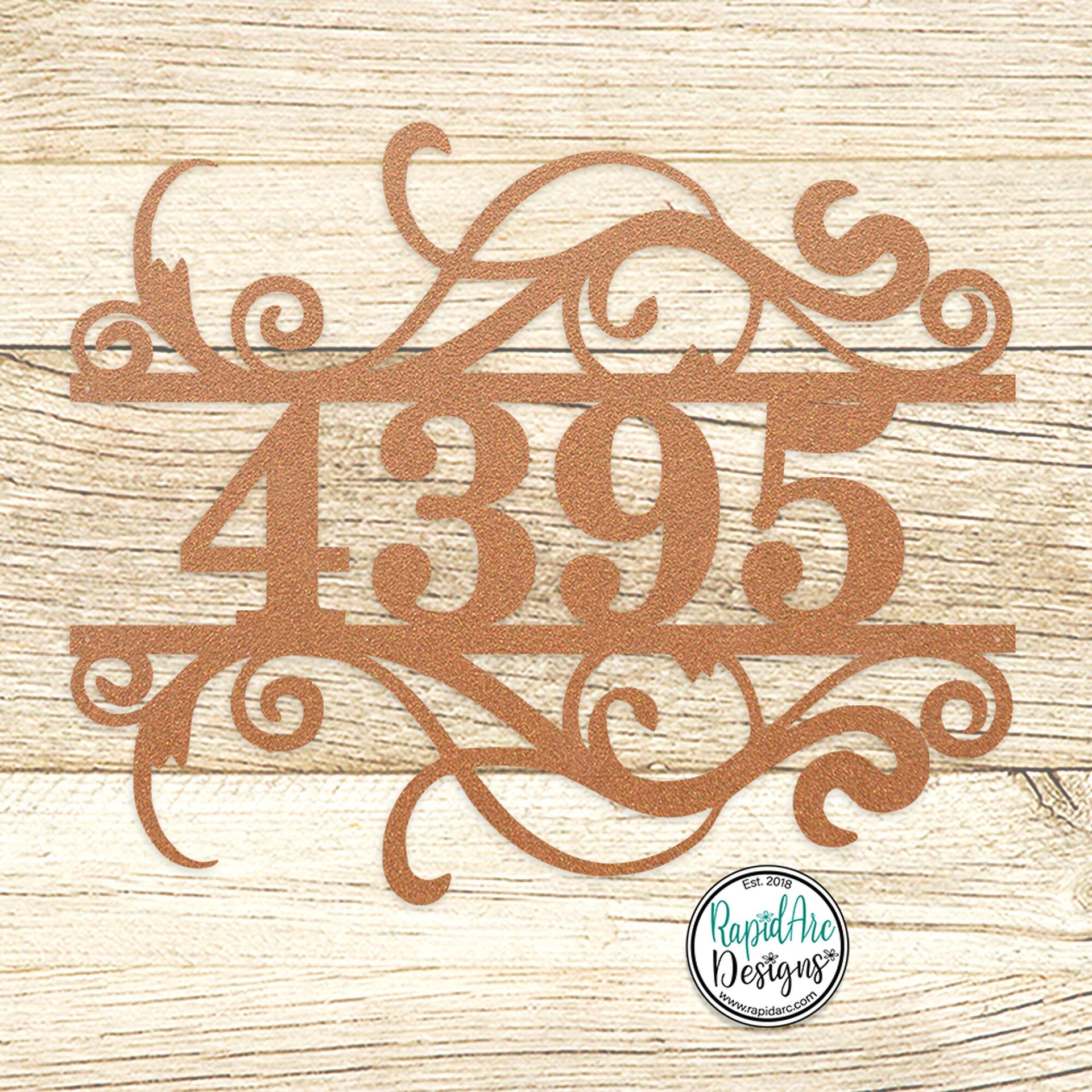 Flourished Metal Address Sign