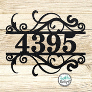 Flourished Metal Address Sign