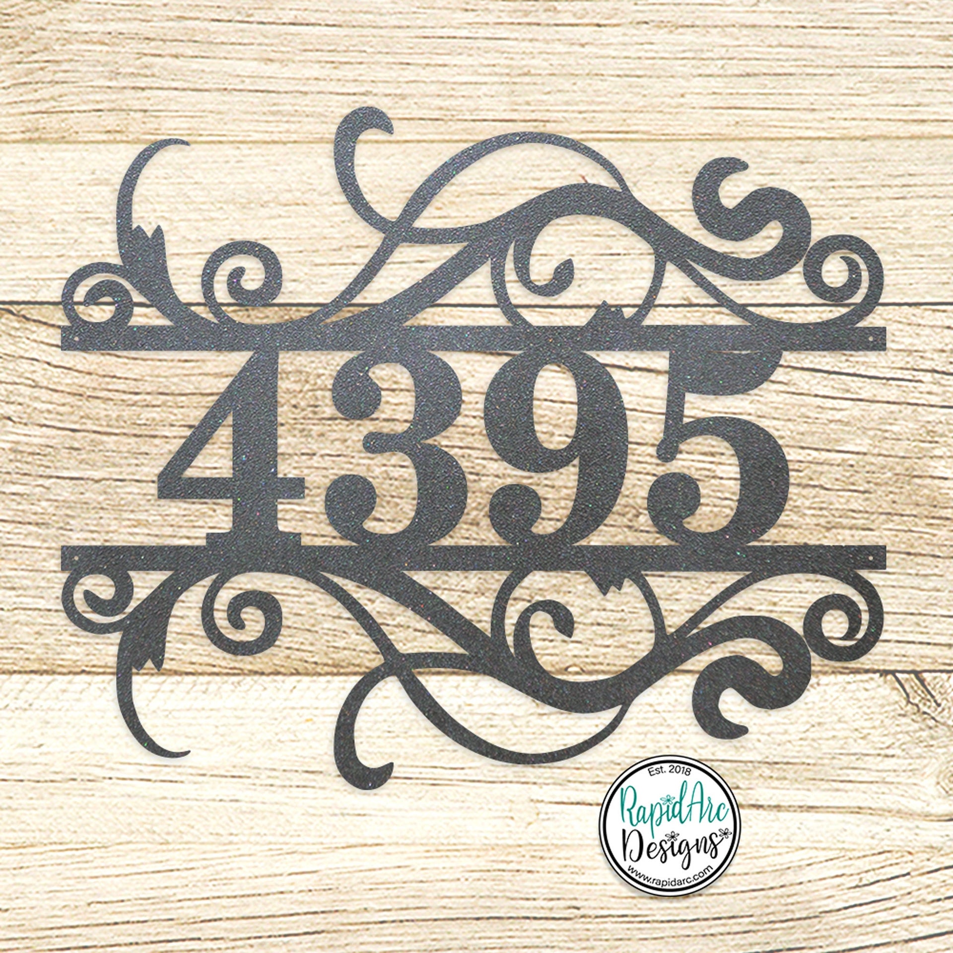 Flourished Metal Address Sign
