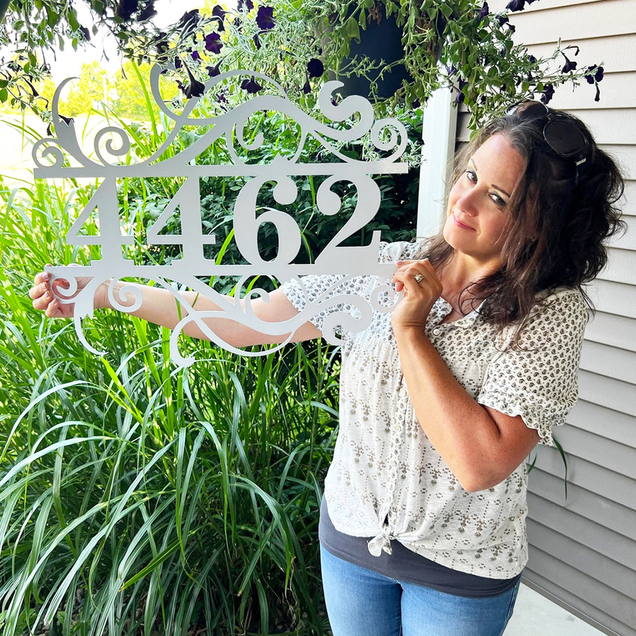 Flourished Metal Address Sign