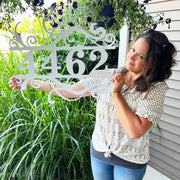 Flourished Metal Address Sign