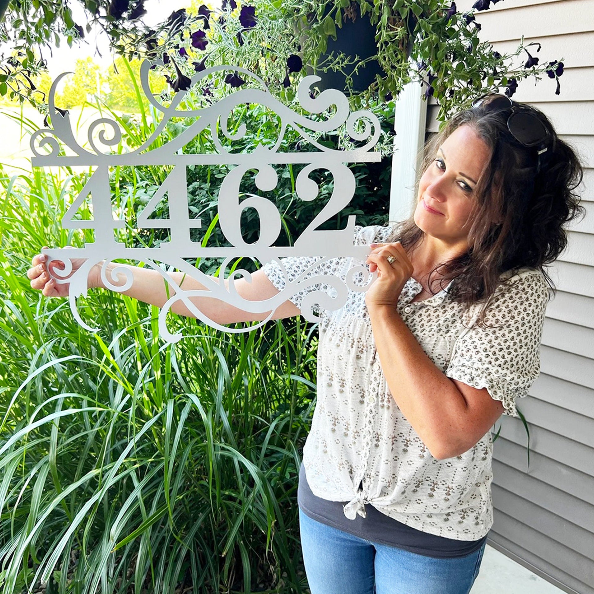 Flourished Metal Address Sign