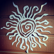 Metal Sun Wall Art | Whimsical Spiral Sun, Garden & Patio Decor