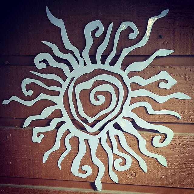 Metal Sun Wall Art | Whimsical Spiral Sun, Garden & Patio Decor
