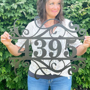 Flourished Metal Address Sign