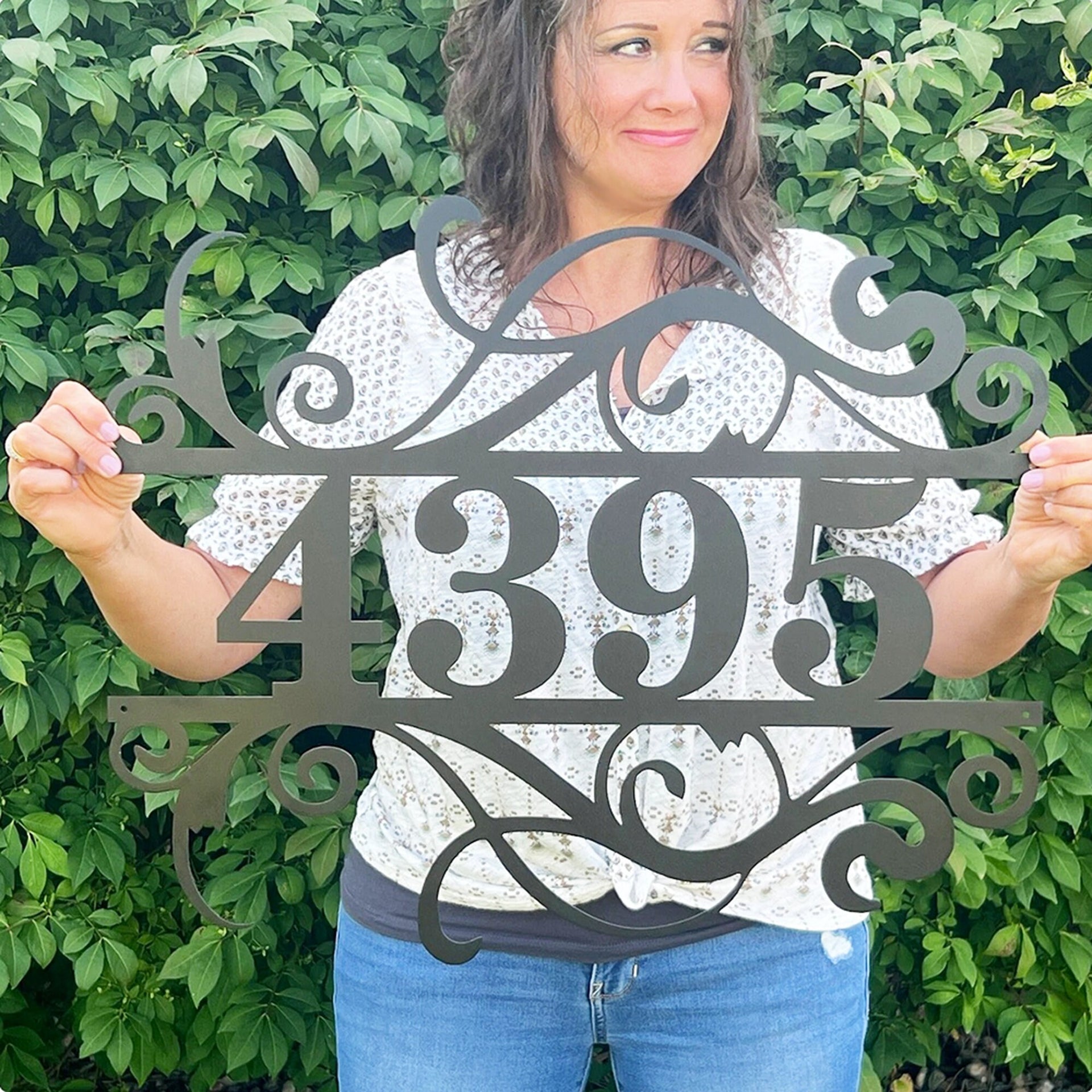 Flourished Metal Address Sign