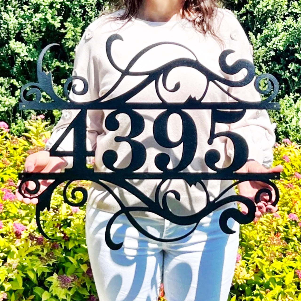 Flourished Metal Address Sign