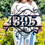 Flourished Metal Address Sign