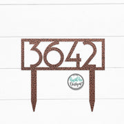 Mid Century Modern Metal House Number Sign with Stakes | Address Sign | Elegant Front Yard Decor | Gift for Home