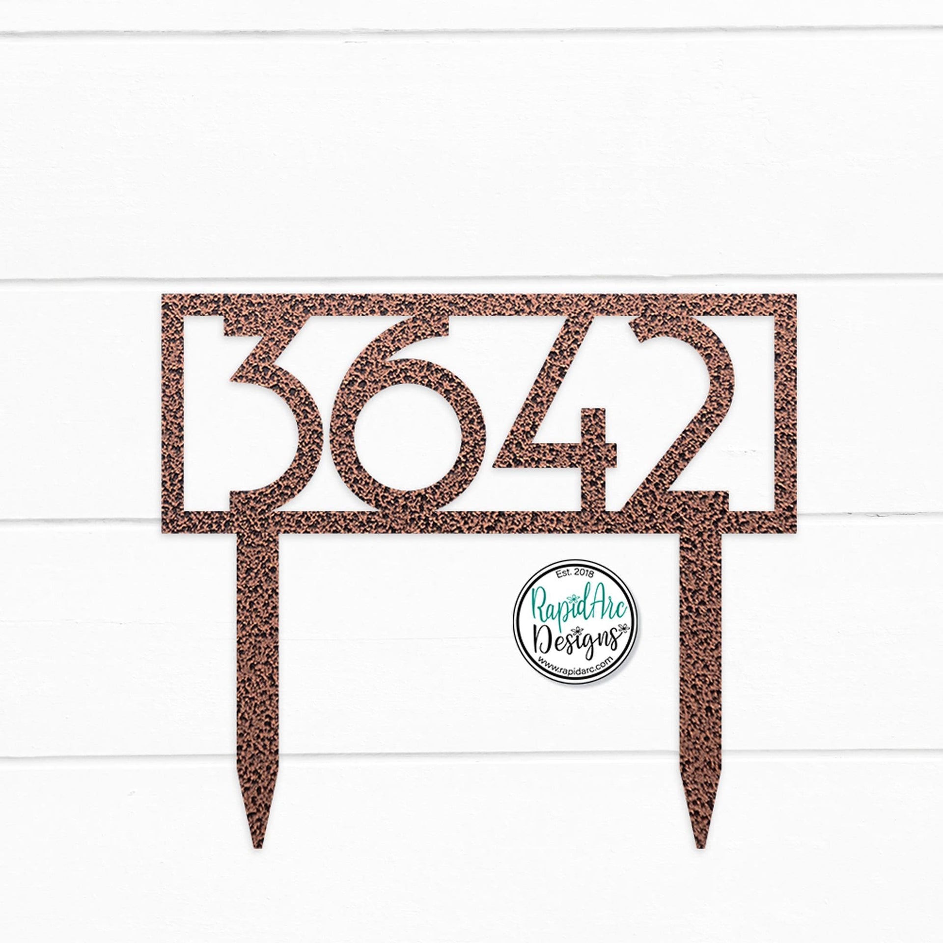 Mid Century Modern Metal House Number Sign with Stakes | Address Sign | Elegant Front Yard Decor | Gift for Home