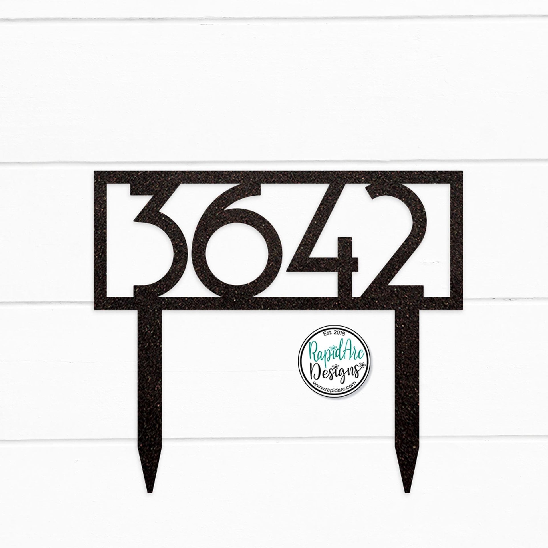 Mid Century Modern Metal House Number Sign with Stakes | Address Sign | Elegant Front Yard Decor | Gift for Home