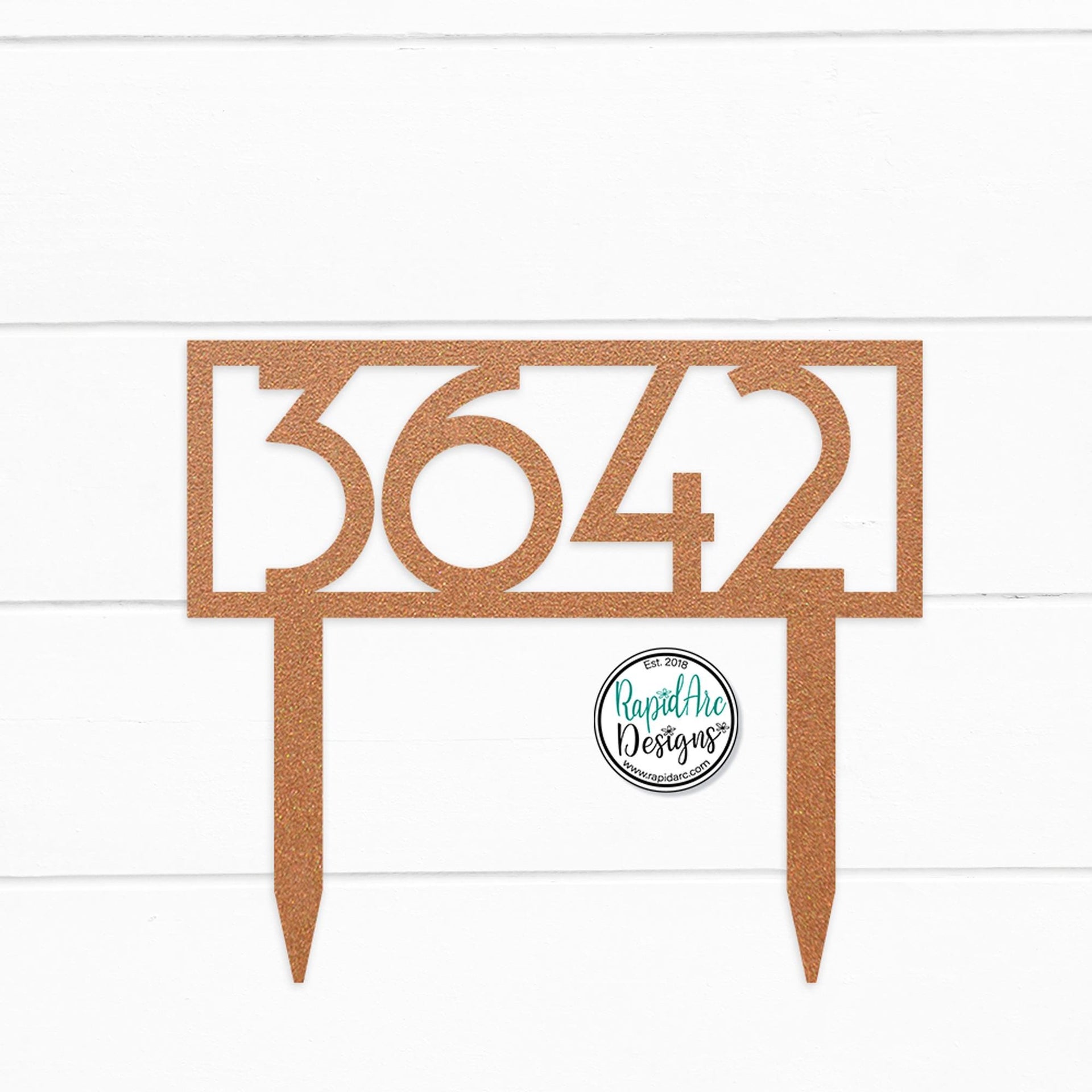 Mid Century Modern Metal House Number Sign with Stakes | Address Sign | Elegant Front Yard Decor | Gift for Home
