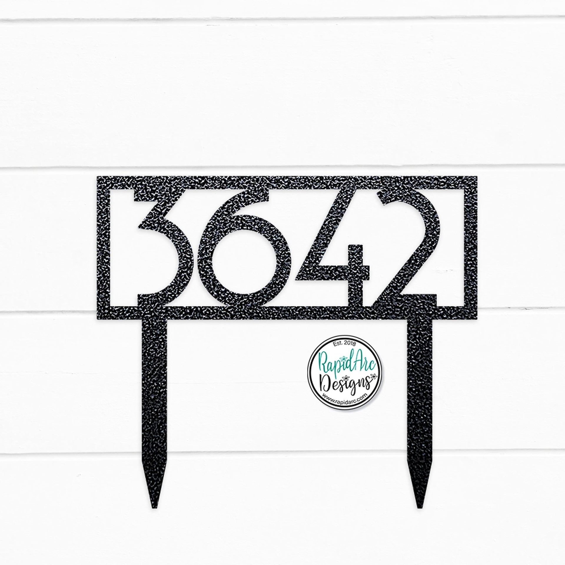Mid Century Modern Metal House Number Sign with Stakes | Address Sign | Elegant Front Yard Decor | Gift for Home