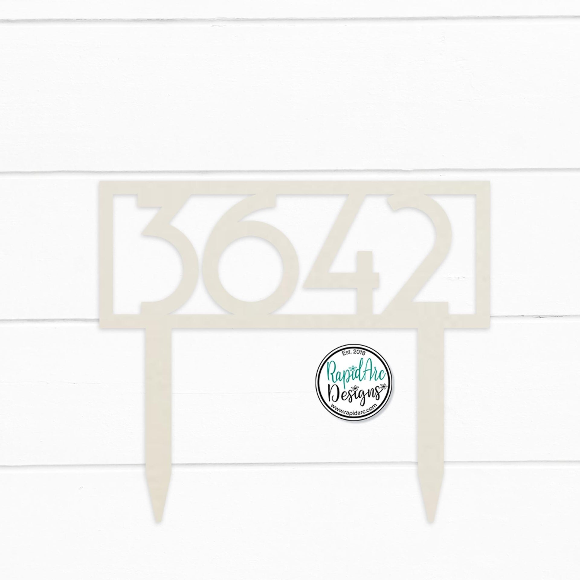 Mid Century Modern Metal House Number Sign with Stakes | Address Sign | Elegant Front Yard Decor | Gift for Home