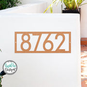 Framed Metal Address Sign | Modern Deco House Numbers