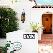 Framed Metal Address Sign | Modern Deco House Numbers