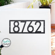 Framed Metal Address Sign | Modern Deco House Numbers