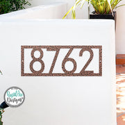 Framed Metal Address Sign | Modern Deco House Numbers