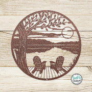 LAKESIDE Dock & Chairs Scene | Metal Outdoor Wall Art | Camper RV Decor | River or Lake House Decor | Custom Metal Sign | Housewarming Gift