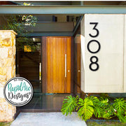 Large Modern Metal Address Numbers | Deco Font, Powder Coated Steel