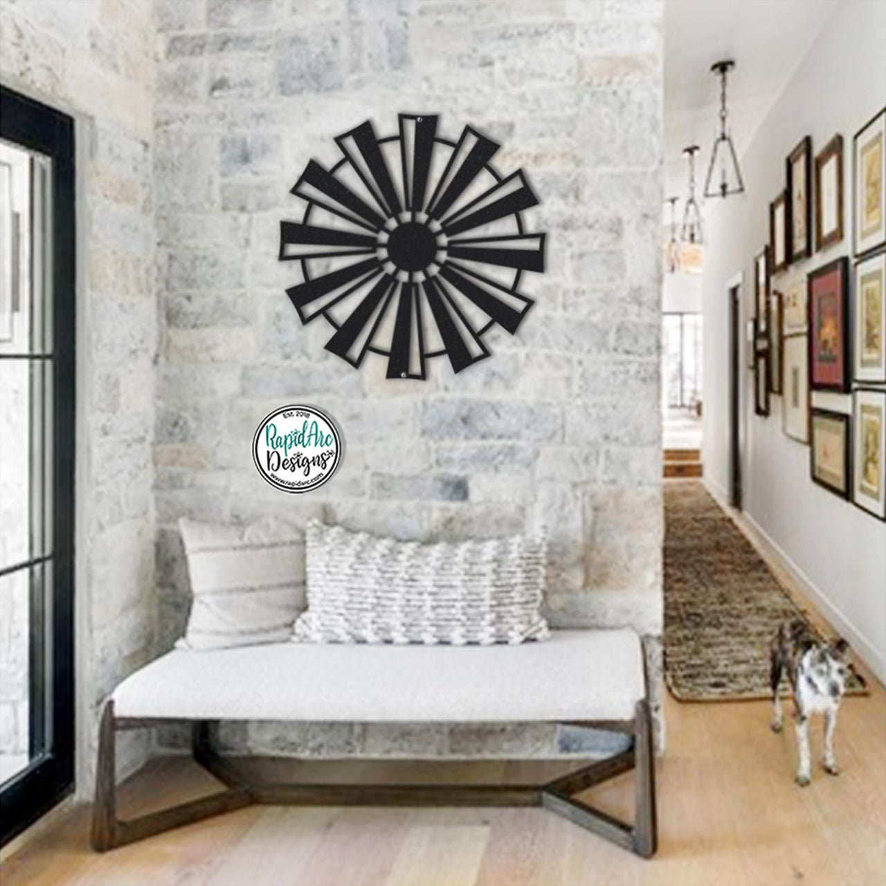Metal Windmill Wall Decor | Windmill Sign | Outdoor Decor | Modern Farmhouse Decor | Front Door Hanger | Custom Windmill | Porch Decor
