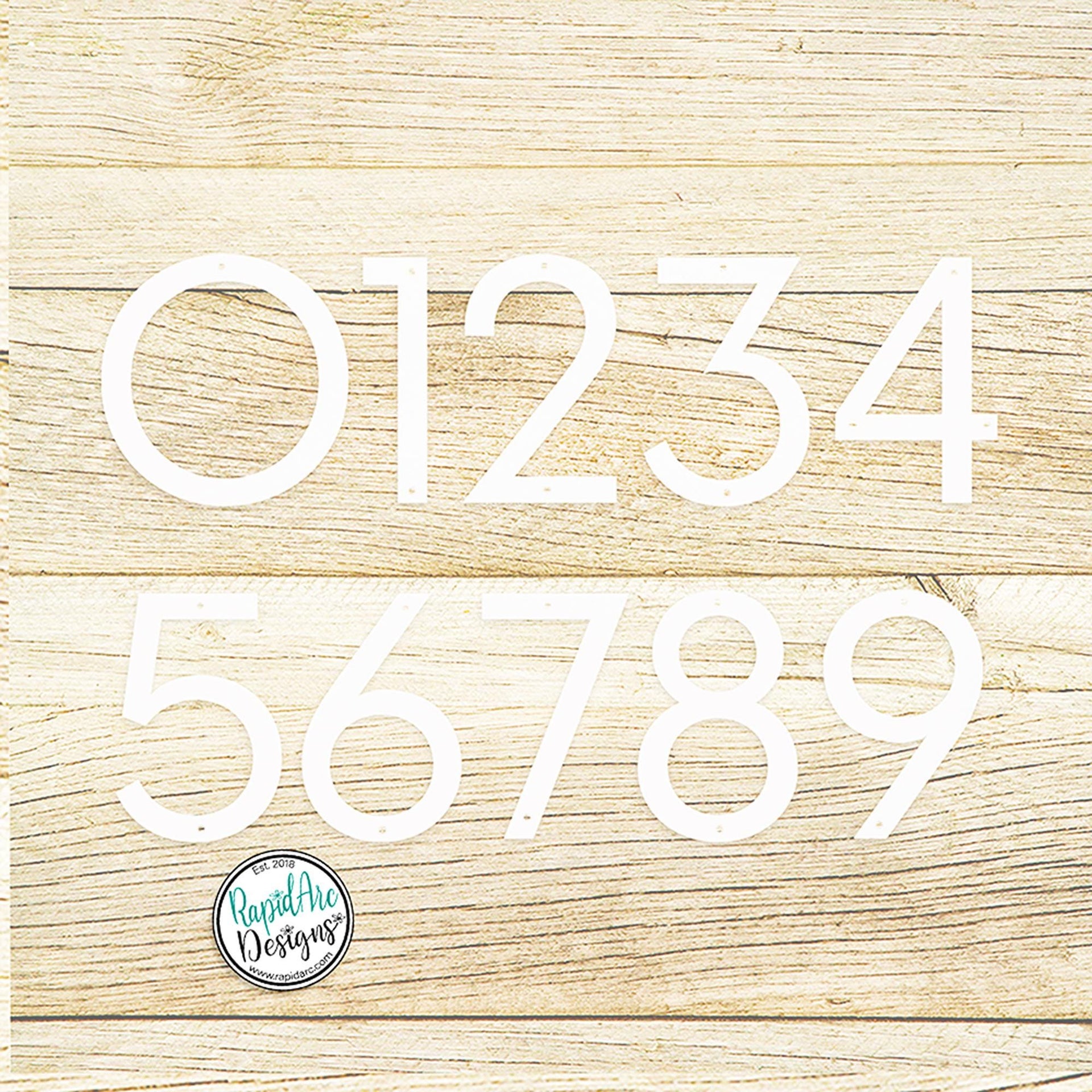 Large Modern Metal Address Numbers | Deco Font, Powder Coated Steel