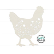 Floral Chicken Metal Wall Art | 14 Gauge Steel Farmhouse Decor