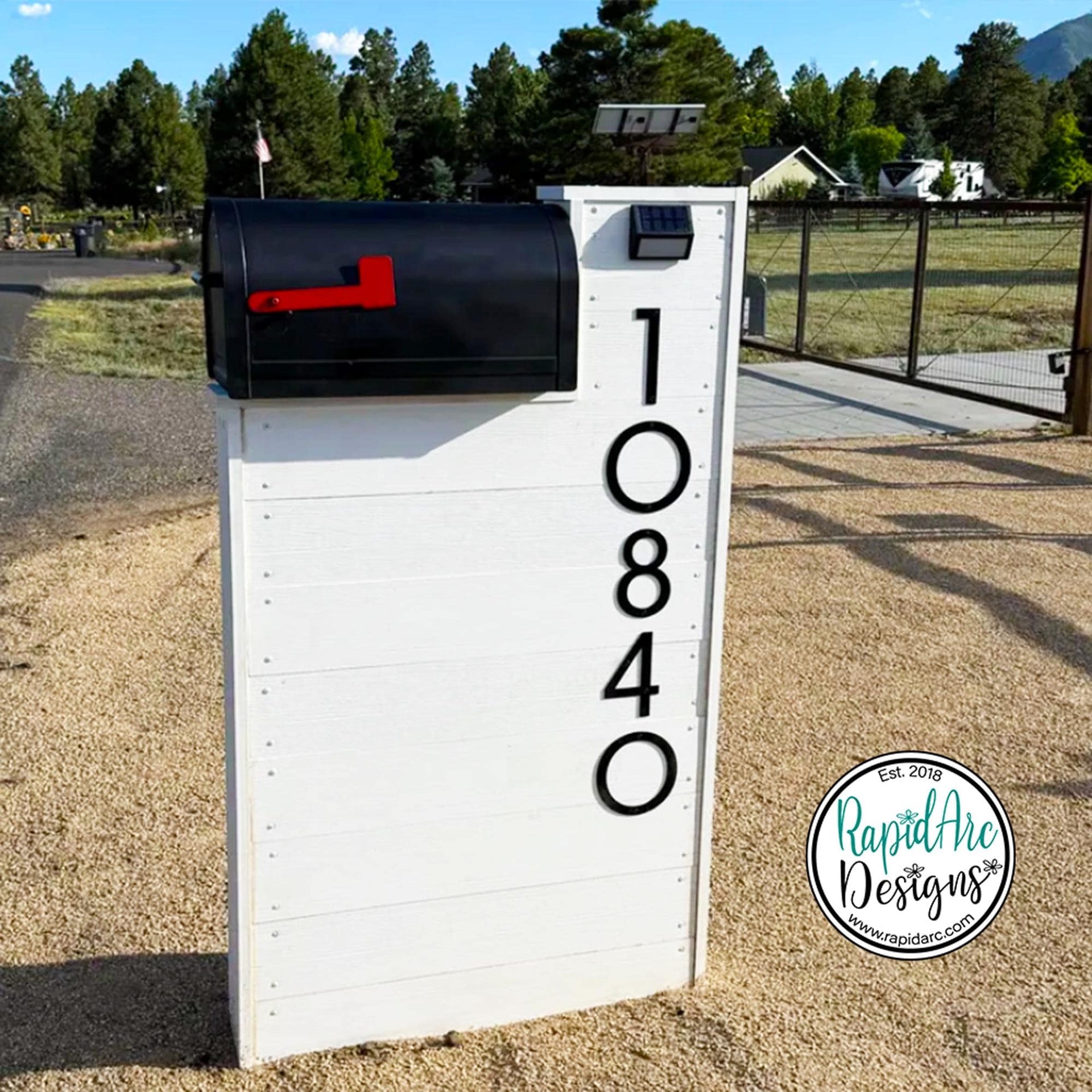 Large Modern Metal Address Numbers | Deco Font, Powder Coated Steel