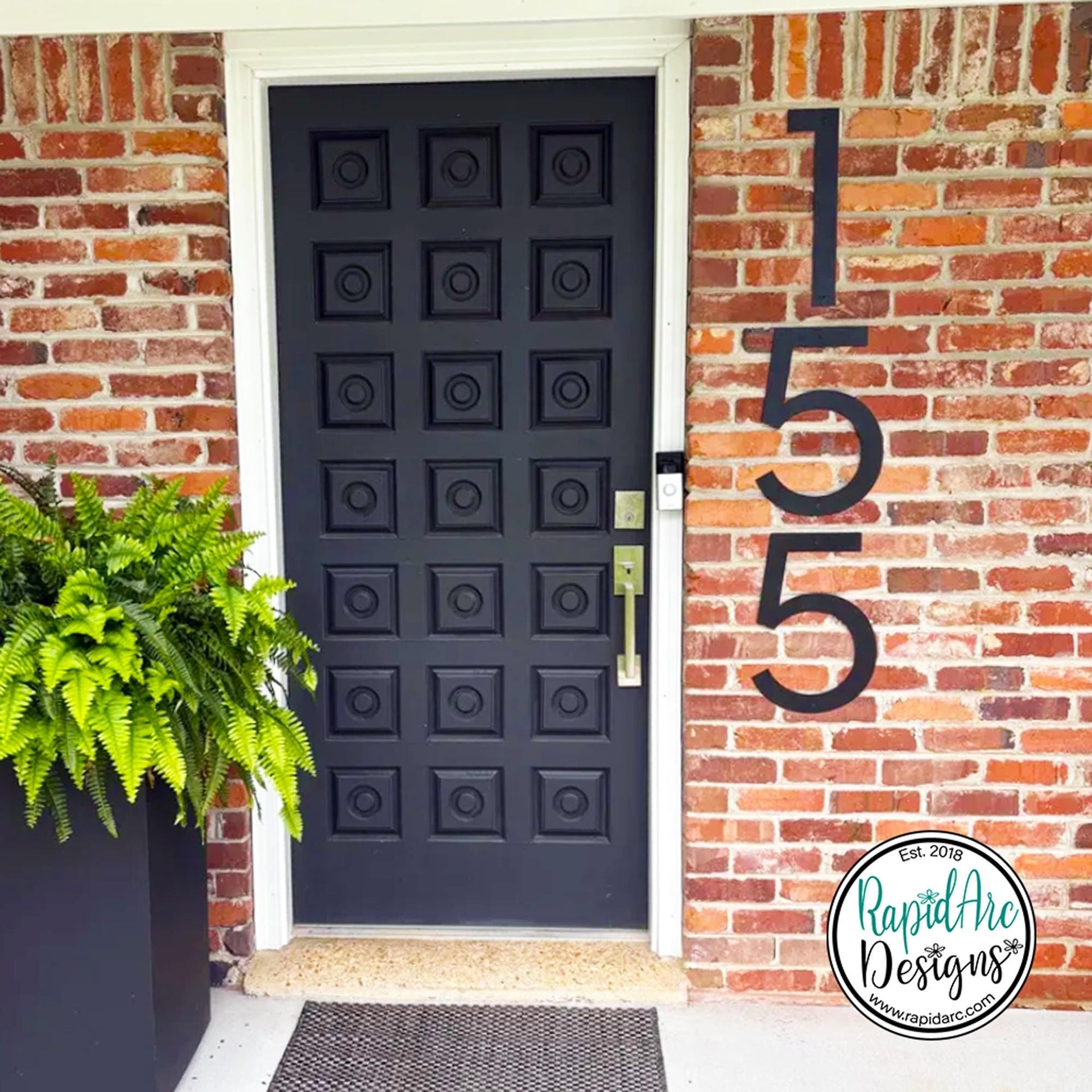 Large Modern Metal Address Numbers | Deco Font, Powder Coated Steel