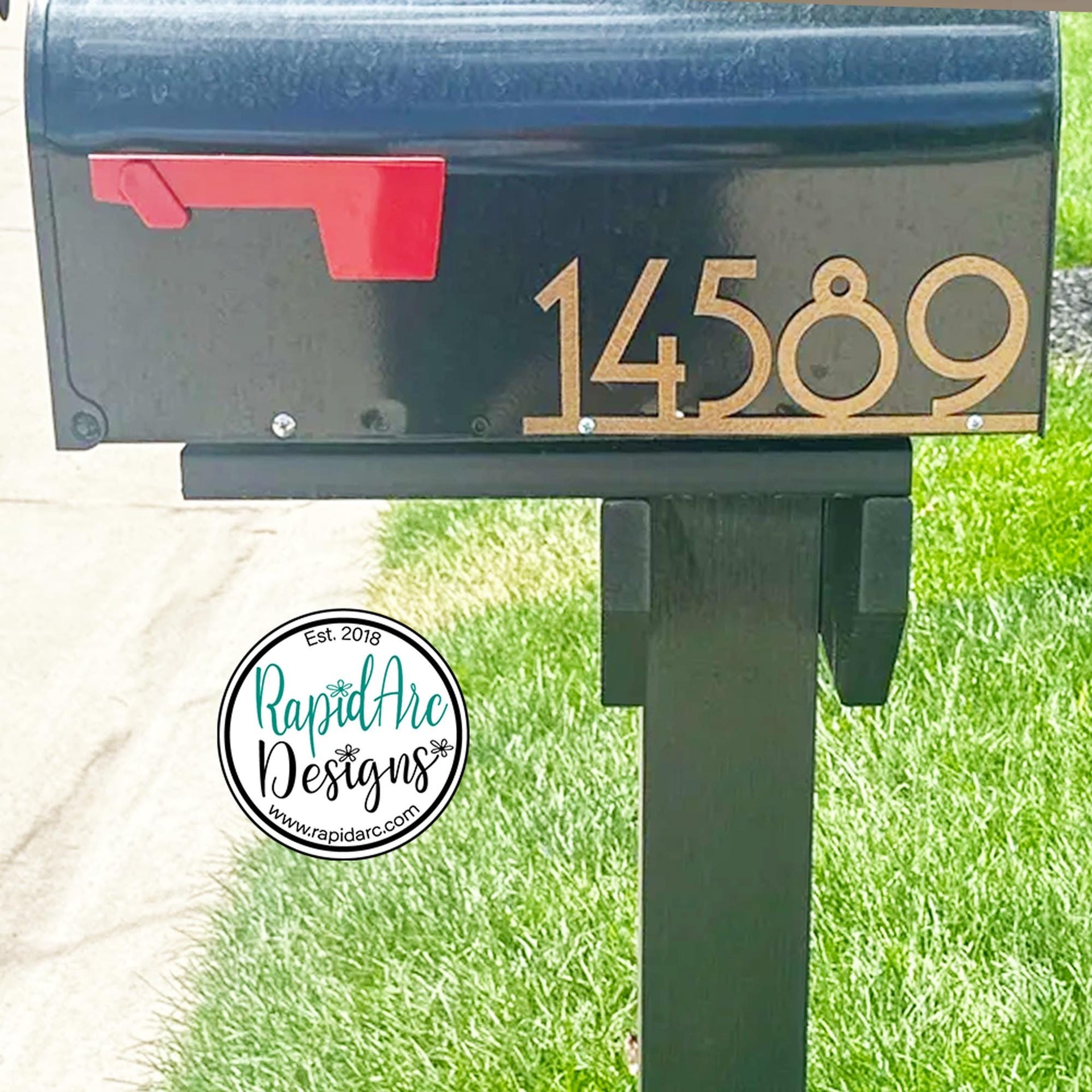 5" and 8" Tall Numbers Mid Century Metal House Number Sign