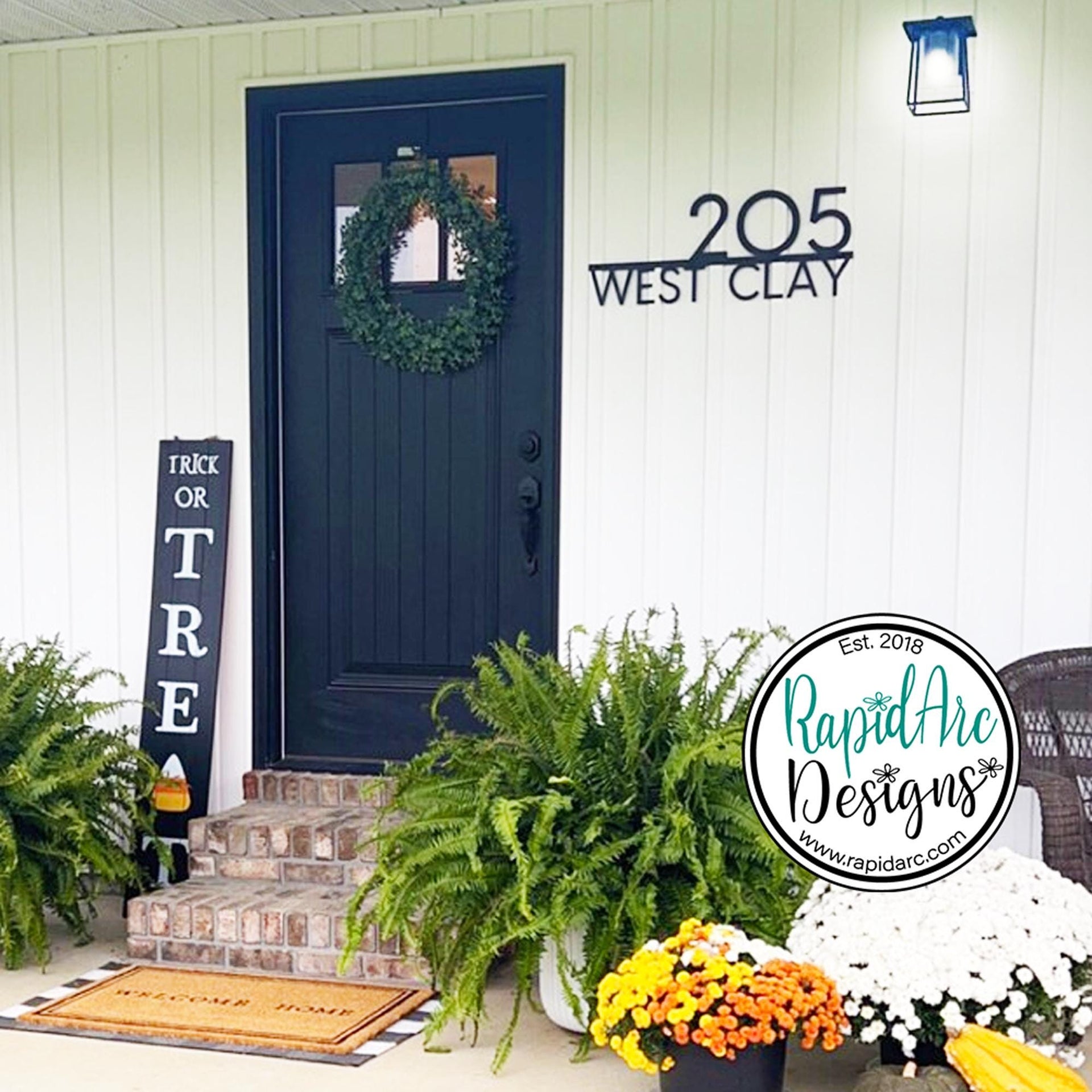 Modern Deco Metal House Number Sign