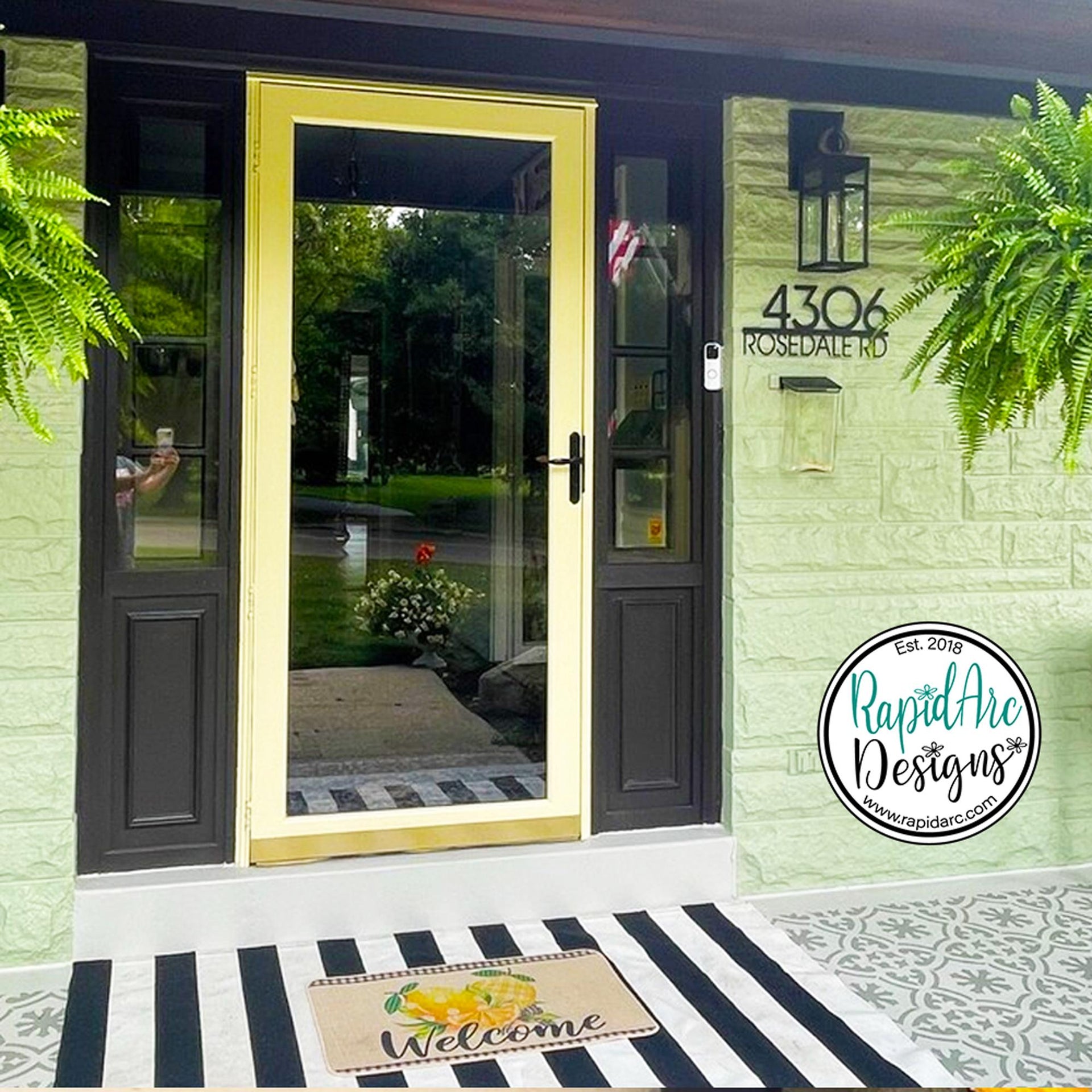 Modern Deco Metal House Number Sign