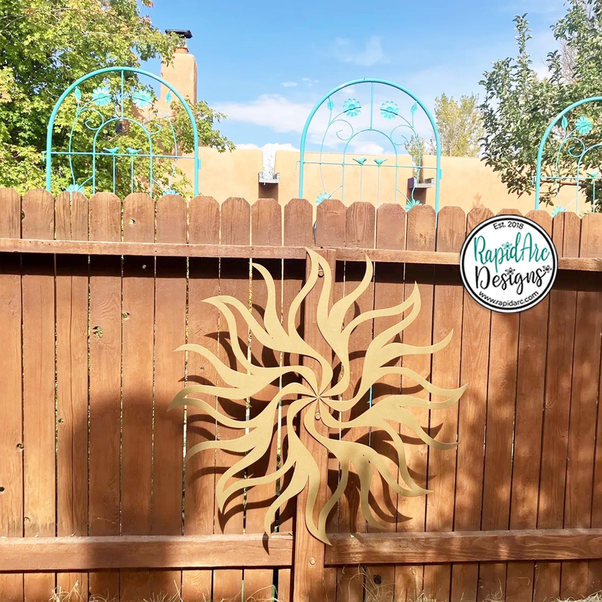 Metal Sunburst Wall Decor | Mid Century Modern Laser Cut Steel