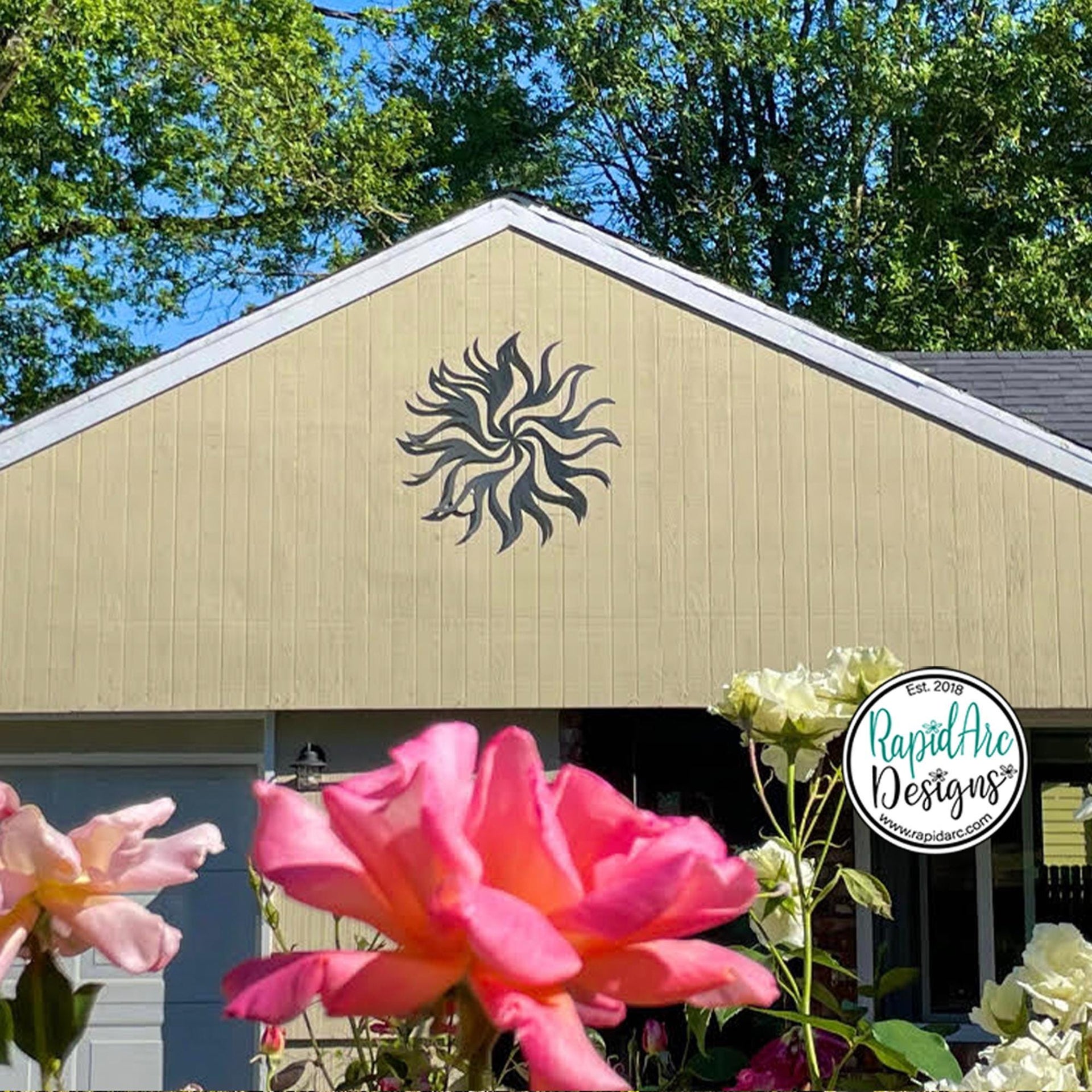 Metal Sunburst Wall Decor | Mid Century Modern Laser Cut Steel