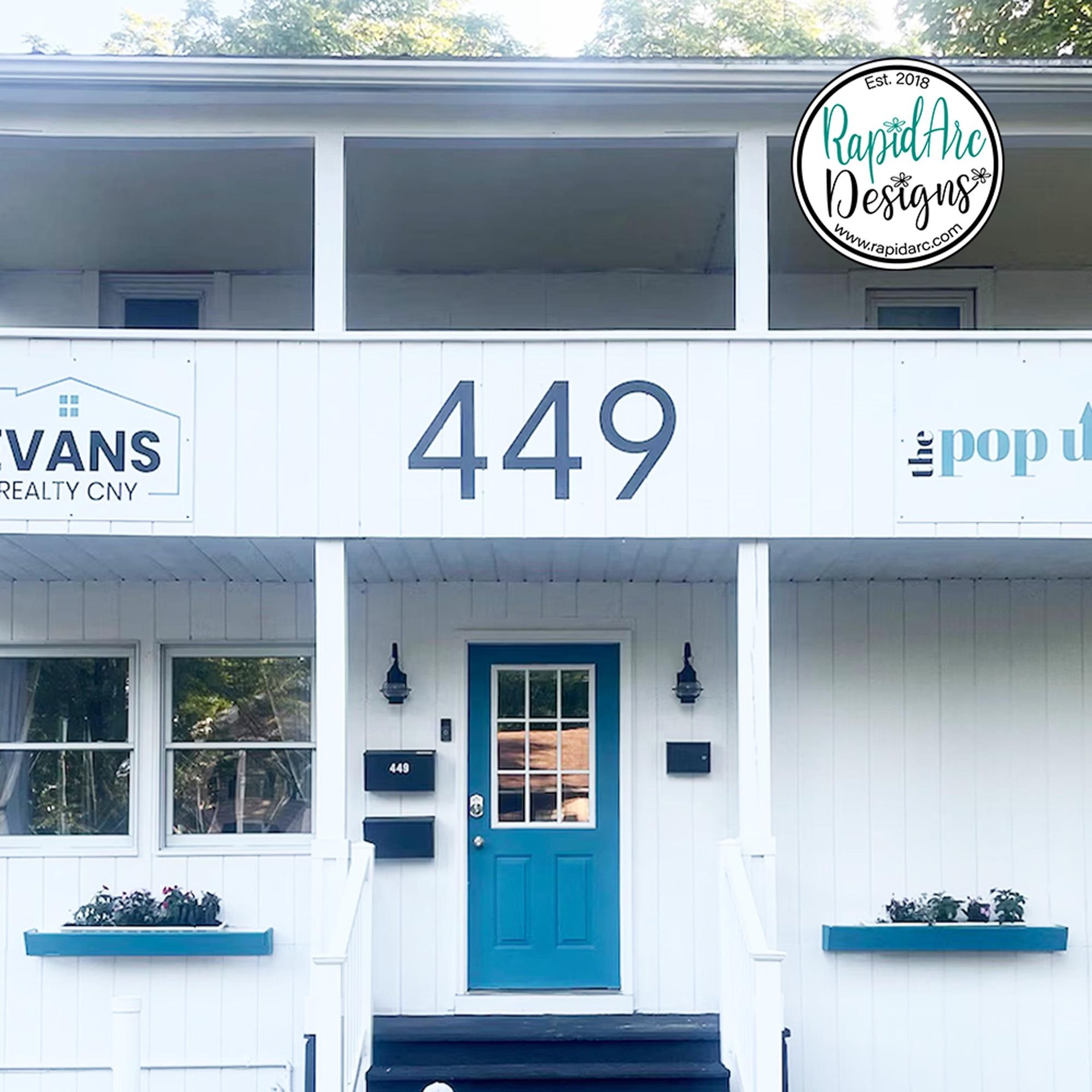 Large Modern Metal Address Numbers | Deco Font, Powder Coated Steel