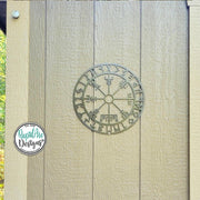 Vegvisir Rune Metal Wall Art – Viking Compass, Nordic Decor