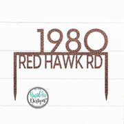 Modern Metal House Number Sign on Stakes | Ground Mount Address Plaque with Street Name | Custom Home Address Sign for Landscaping