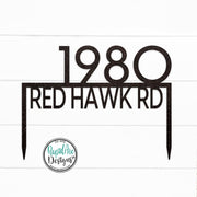 Modern Metal House Number Sign on Stakes | Ground Mount Address Plaque with Street Name | Custom Home Address Sign for Landscaping