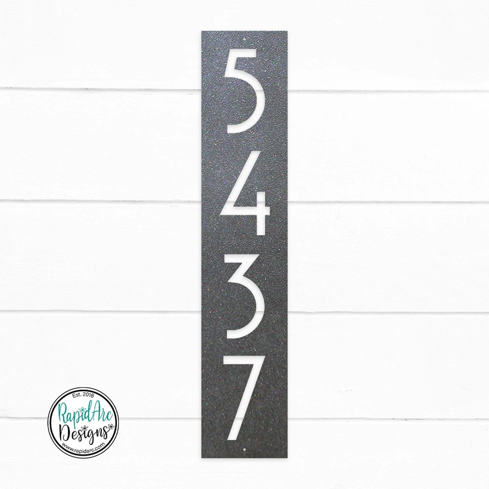 Mid Century Modern Vertical House Number Sign