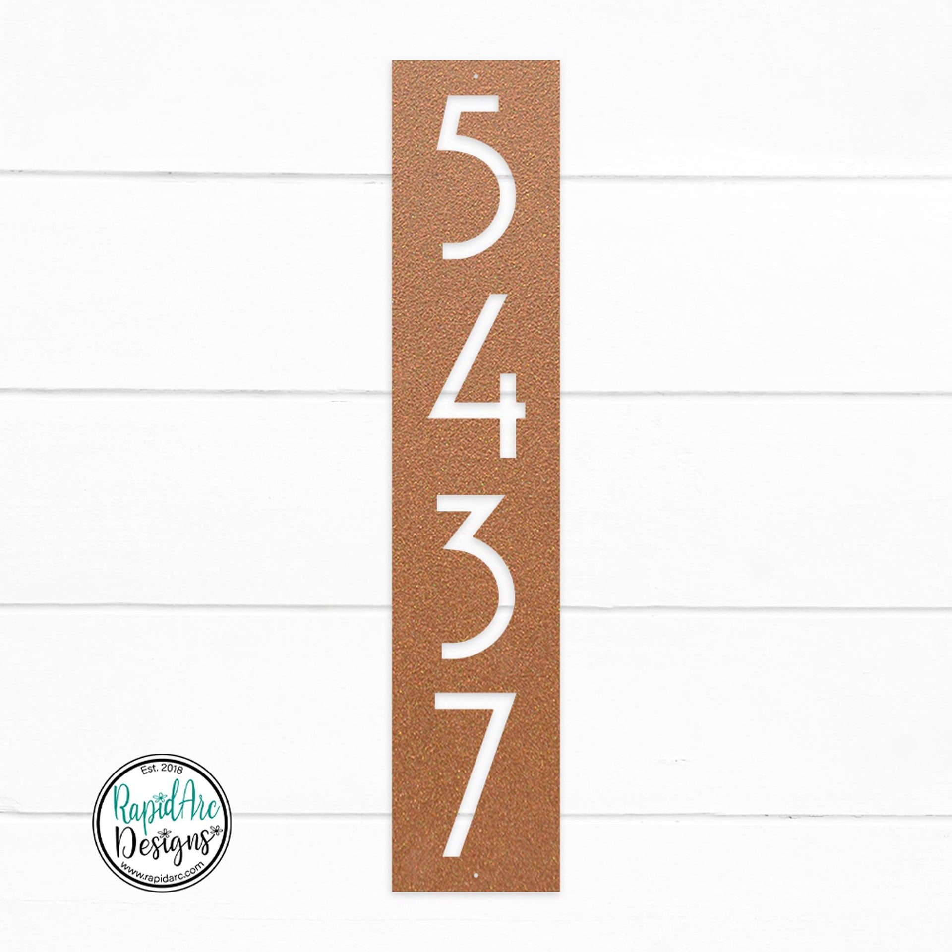 Mid Century Modern Vertical House Number Sign