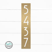 Mid Century Modern Vertical House Number Sign