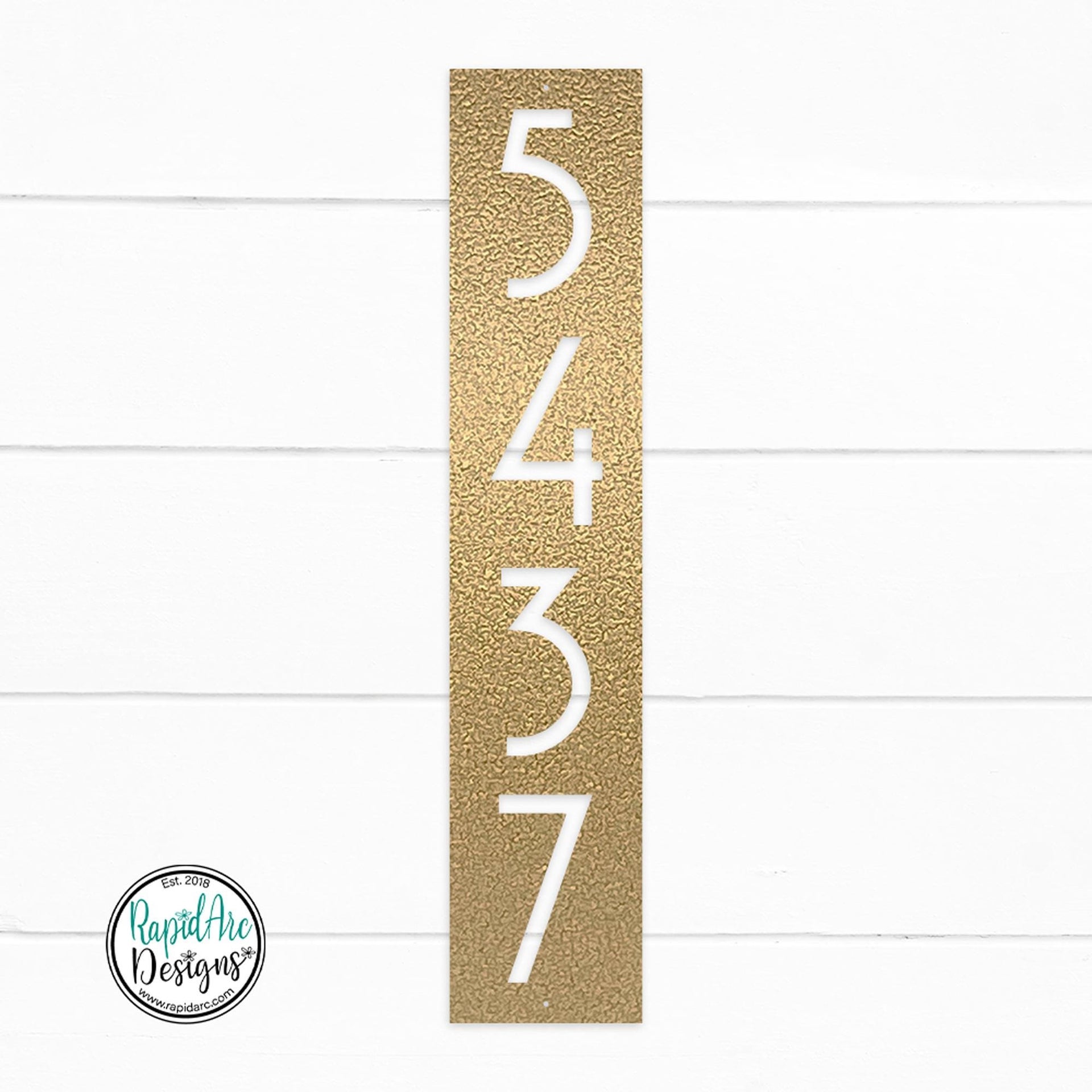 Mid Century Modern Vertical House Number Sign