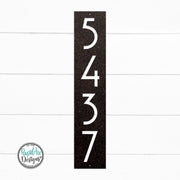 Mid Century Modern Vertical House Number Sign