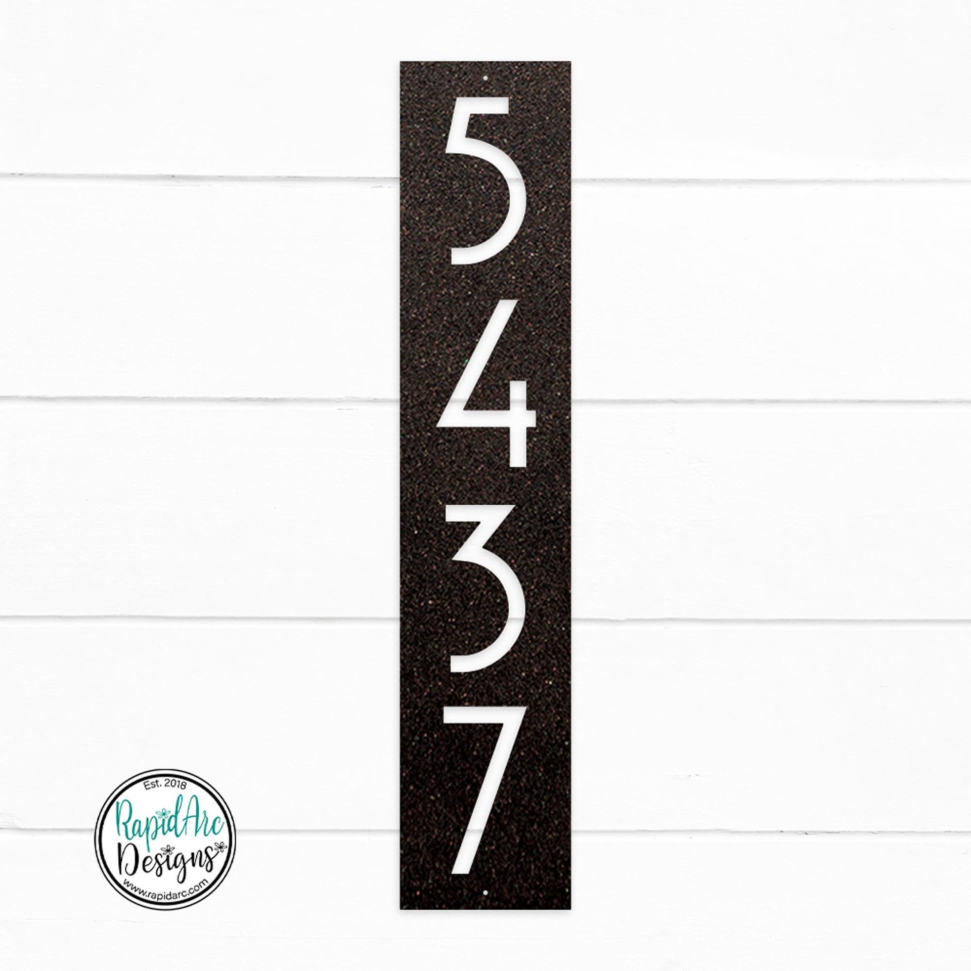 Mid Century Modern Vertical House Number Sign