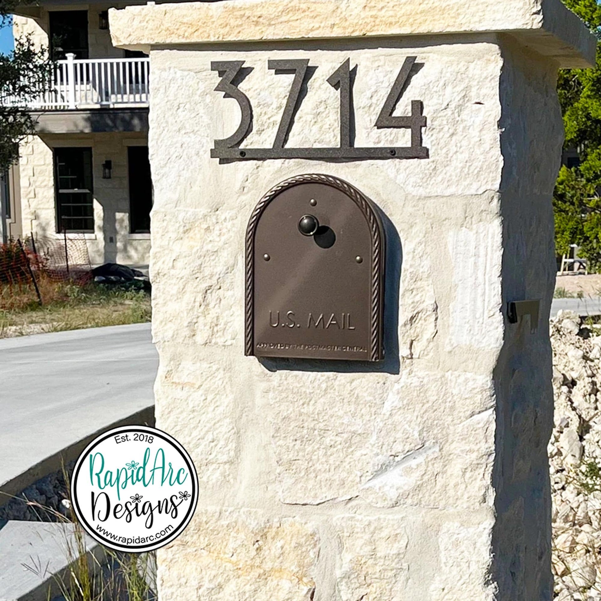5" and 8" Tall Numbers Mid Century Metal House Number Sign