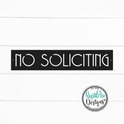 No Soliciting Metal Sign | MCM Font | Wall Mounted | Powder Coated Steel Property Signage